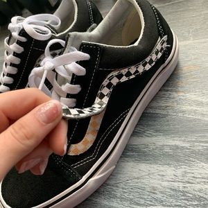 checkered stripe old skool vans